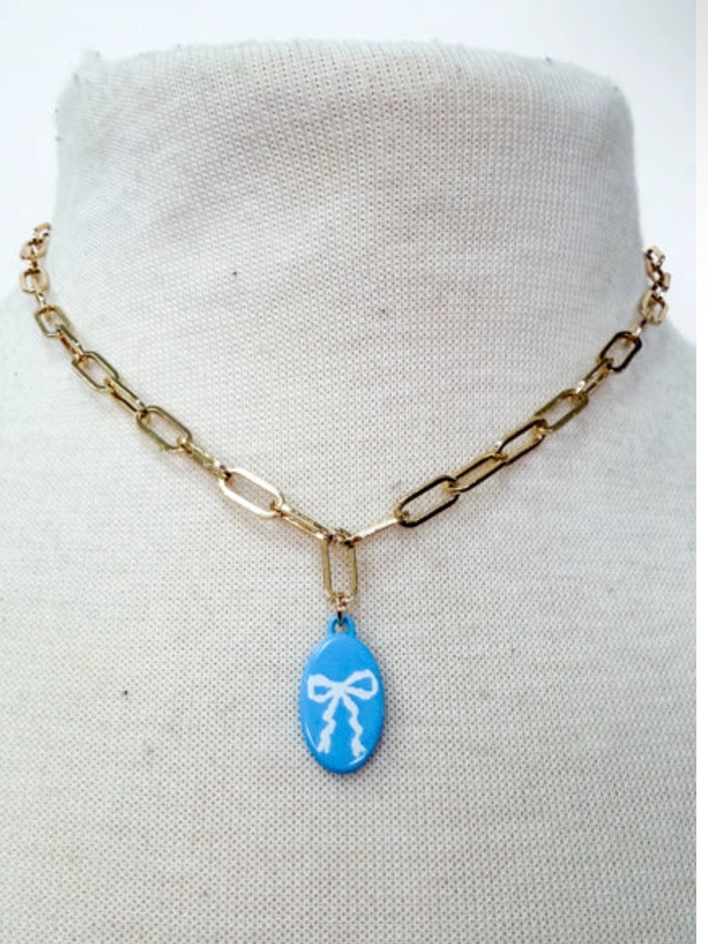 Bow Pendant on Paperclip Chain Necklace 🎀